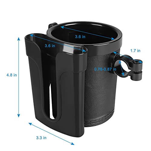 Accmor 3-in-1 Bike Cup Holder with Cell Phone Keys Holder, Bike Water Bottle Holders, Universal Bar Drink Cup Can Holder for Bicycles, Motorcycles, Scooters, Black - color: Black