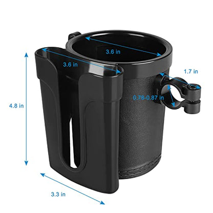 Accmor 3-in-1 Bike Cup Holder with Cell Phone Keys Holder, Bike Water Bottle Holders, Universal Bar Drink Cup Can Holder for Bicycles, Motorcycles, Scooters, Black - color: Black