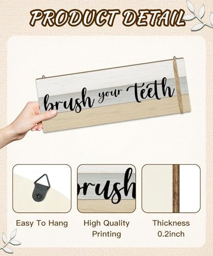 Putuo Decor Bathroom Wall Decor Set of 3, Relax Soak Breathe Unwind Wood Sign Panels, Spa Style Bathroom Hanging Art for Tub Area, Vanity, Powder Room, Yoga Studio, Meditation Corner, Apartment