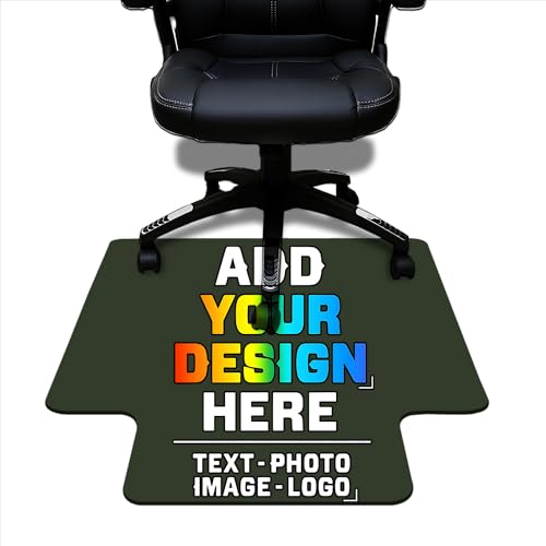 Custom Gaming Chair Mat, Personalized Office Chair Mats with Your Text Photo Image Logo, Customized Desk Chair Mats 36 x 48 in, Multi-Purpose Chair Carpet for Office Home, Army Green - color: Army Green, size: 30"x 48"