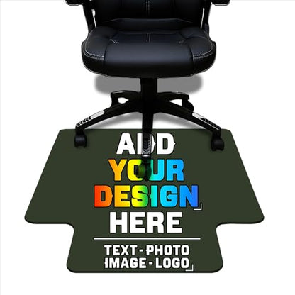 Custom Gaming Chair Mat, Personalized Office Chair Mats with Your Text Photo Image Logo, Customized Desk Chair Mats 36 x 48 in, Multi-Purpose Chair Carpet for Office Home, Army Green - color: Army Green, size: 30"x 48"