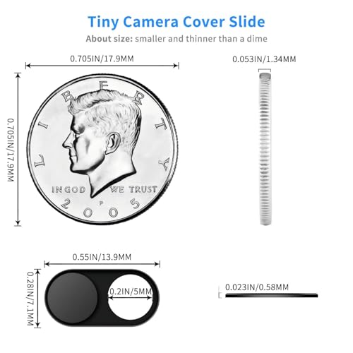 Universal Metal Camera Privacy Slider [3-Pack Black], 0.022-Inch Laptop Camera Cover, Compatible with MacBook Pro/Air, iMac, iPad Tablets, iPhone/Plus, Webcam Blocker, Protects Your Privacy