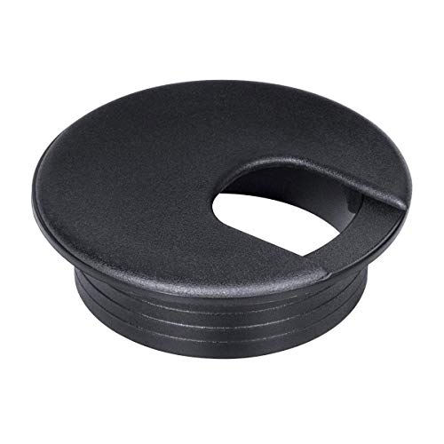 Desk Grommet 2 Inch, Plastic Desk Cord Cable Hole Cover Grommet - 10 Packs, Black - color: Black