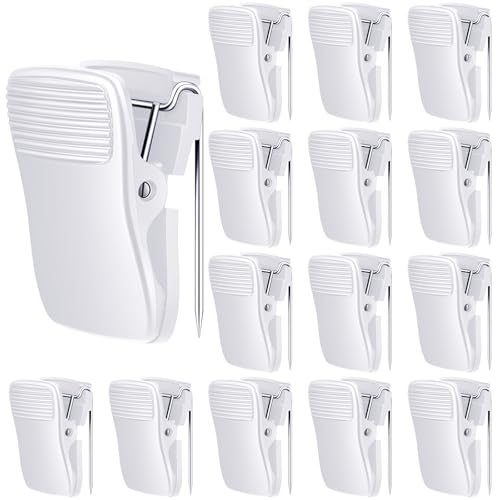 Chiisong Cubicle Clips Fabric Panel Cubicle Accessories Fabric Partition Panel Messages Hooks Office Photos Wall Clips for Notes Memos(White,15 Pcs) - color: White