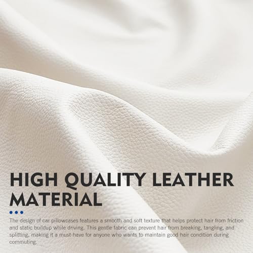 2PCS Car Headrest Covers, Waterproof Leather Scratch-resistant Reusable Elastic Seat Headrest Dust Cover, Mark-free Vehicle Seat Protective Decoration, Universal for Most Vehicles (White #S)