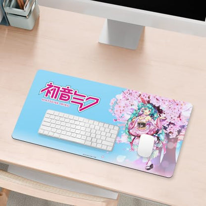 Head Case Designs Officially Licensed Hatsune Miku Sakura Graphics 23.62 x 11.81 x 0.12 inches (600 x 300 mm) - L Gaming Office Desk PC Keyboard Mouse Mat Pad - color: Sakura, size: 23.6" x 11.8"