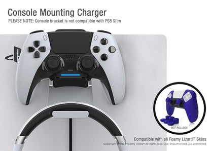 Foamy Lizard PS5 Controller Charger v2.0 Console & Wall Mount for Playstation 5 EDGE & DualSense Fast Charging Station Hanging Dock, Headphone Hook, LED, Overcharge Protection (PS5 White+Black) - color: PS5 White+Black