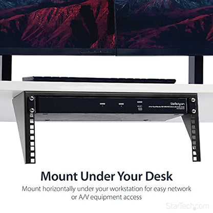 StarTech 4U Vertical Wall-Mount Rack Bracket, 19in, 125lb, TAA (RK419WALLV) - size: 4U