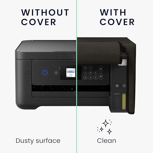 kwmobile Dust Cover Compatible with Epson EcoTank ET-2850 / EcoTank ET-2856 - Printer Case - Fabric Protector Cover - Dark Grey
