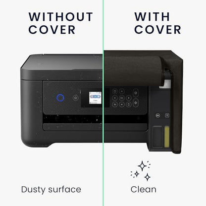 kwmobile Dust Cover Compatible with Epson EcoTank ET-2850 / EcoTank ET-2856 - Printer Case - Fabric Protector Cover - Dark Grey