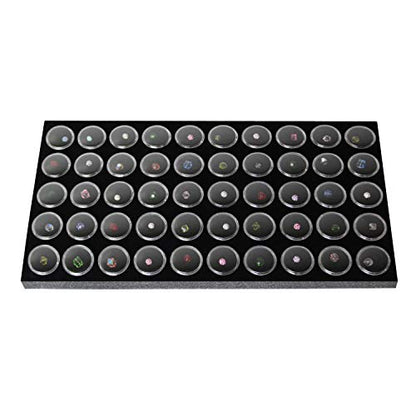 Ikee Design Jewelry Storage Tray Insert, 50 Gemstone Display Jars, Black Foam Liner, Home Organization, 14 1/4 x 7 3/4 x 3/4 in - color: Black Foam (50 Jars Only)