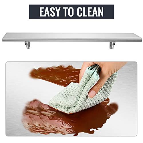 Concession Shelf 72L x 12W Inch, Stainless Steel Drop Down Folding Serving Food Shelf Stand Serving for Concession Windows - size: 72L x 12W