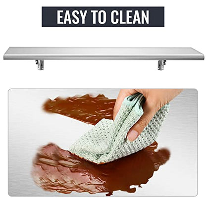 Concession Shelf 72L x 12W Inch, Stainless Steel Drop Down Folding Serving Food Shelf Stand Serving for Concession Windows - size: 72L x 12W