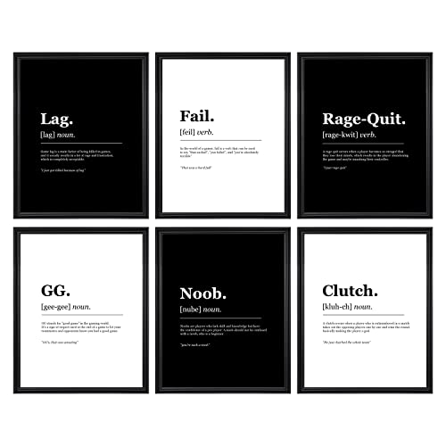 97 Decor Game Room Decor for Boys - Gamer Wall Decor, Gaming Posters Accessories, Cool Pictures Gamer Stuff for Kids Gaming Room, Video Games Wall Art Prints for Bedroom Decorations (8x10 UNFRAMED) - color: Gaming Quotes