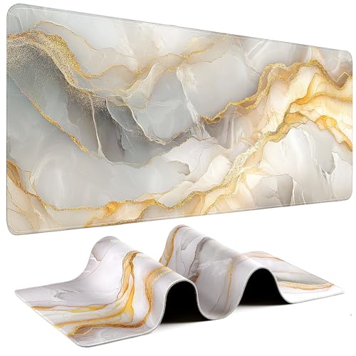 Gaming Mouse Pad - (31.5"×11.8") Marble Large Mouse Pads for Desk - Desk Mat for Keyboard and Mouse with Non-Slip Base, Desks Pad Matfor Game/Office & Home - color: Marble-Grey, size: 31.5L x 11.8W inches