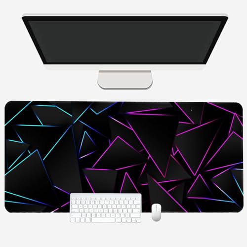 Modern Geometric Mouse Pad 27.5x11.8 Inth with Vibrant Linesh and Geometric Design, Multi-Functional Desk Mat for Office and Gaming