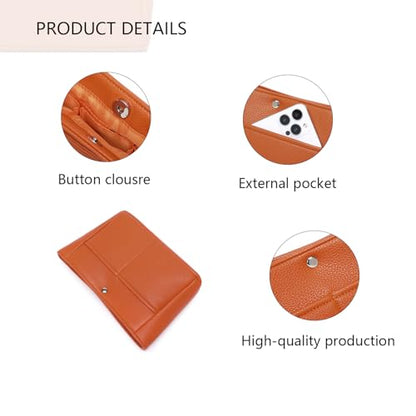 YONEBN waterproof Storage Bag Lightweight Large Capacity nylon Bag Inner Bag Handbag Organizer - color: Pu/Vitality Orange