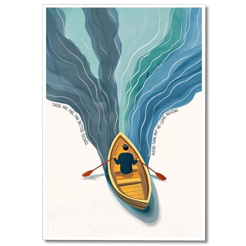 Rowboat Canvas Wall Art Mental Health Quote Posters Daily Affirmation Positive Print Painting, Uplifting Motivational Quotes Poster Inspirational Wall Decor Picture 24x36in Unframed - color: Rowboat Unframed, size: 24"L x 36"W