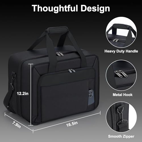 GDNasist Carrying Case Fit for PS5, Travel Thickened Protective Bag Compatible with Playstation 5 Console, Headset, PS5 Controller, Game Discs, and Gaming Accessories, All Black - color: All-black