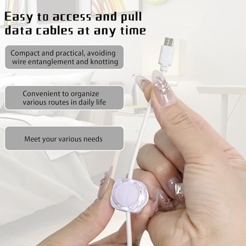 Magnetic Cable Organizer Set, 6 Pcs Easy Adhesion Desk & Wall Mount Holders for Mobile Phones and USB Cables, Perfect for Office, Kitchen, Car, and Bedside Use (Colour Mixture)