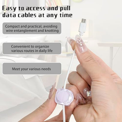 Magnetic Cable Organizer Set, 6 Pcs Easy Adhesion Desk & Wall Mount Holders for Mobile Phones and USB Cables, Perfect for Office, Kitchen, Car, and Bedside Use (Colour Mixture)