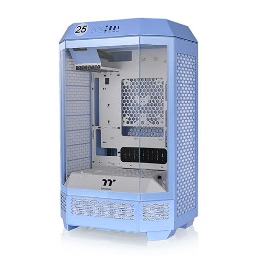 Thermaltake Tower 300 Hydrangea Blue Micro-ATX Case; 2x140mm CT Fan Included; Support Up to 420mm Radiator; Optional Chassis Stand Kit Allows Horizontal Display; CA-1Y4-00SFWN-AZ; 3 Year Warranty - color: Hydrangea Blue, size: Tower 300 Case, style: Tower