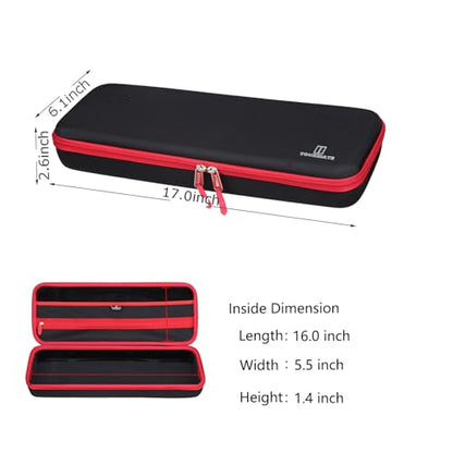 Tourmate Hard Storage Case for ASUS ROG Strix Scope II 96 Wireless Gaming Keyboard - Travel Case for RK ROYALKLUDGE RK98/RK96/N80/RK61,Aula F87/HERO 68/ S98 Pro(Only Box) (Black & Red) - color: Black & Red