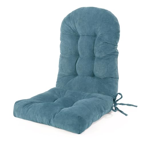 Rocking Chair Cushions Set - Non-Slip Adirondack Chair Cushions with Ties Indoor/Outdoor Rocking Chair Pad for Living Room, Bedroom, Balcony, Office - color: Indoor Alita-blue