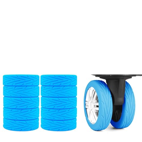 10Pcs Luggage Wheel Covers Silicone Silent Suitcase Protector for Luggage or Office Chair Caste Upgraded Wear-Resistant Anti-Noise Shock Absorption Suitcase Covers Accessories for Travel Blue - color: Blue arrow