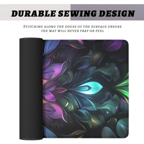 Mandala Art Gaming Mouse Pad Colorful Psychedelic Abstract Boho Large Desk Mat Waterproof Stitched Edges Rubber Base Non-Slip Deskmap Computer Keyboard Mat 31.5 x 11.8 Desk Home Office Gaming - color: Mandala Art, size: 31.5" x 11.8"
