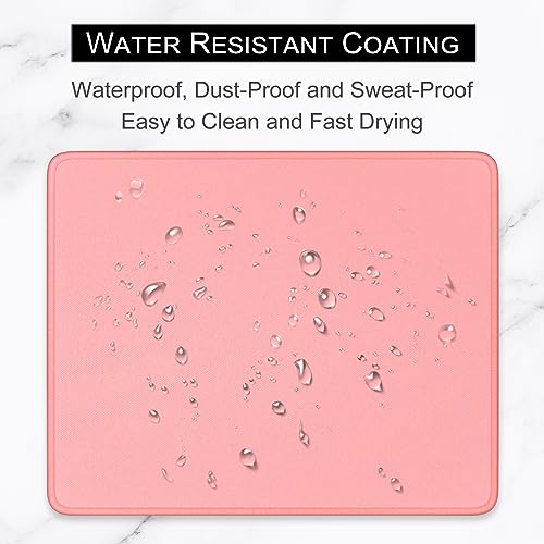 Hsurbtra Mouse Pad, Premium-Textured Square Mousepad 10.2 x 8.3 Inch, Stitched Edge Anti-Slip Waterproof Rubber Pretty Cute Computer Mat for Office Gaming Laptop Women Kids Warm Pink - color: Rose Gold, size: Square Mousepad (10.2" x 8.3")
