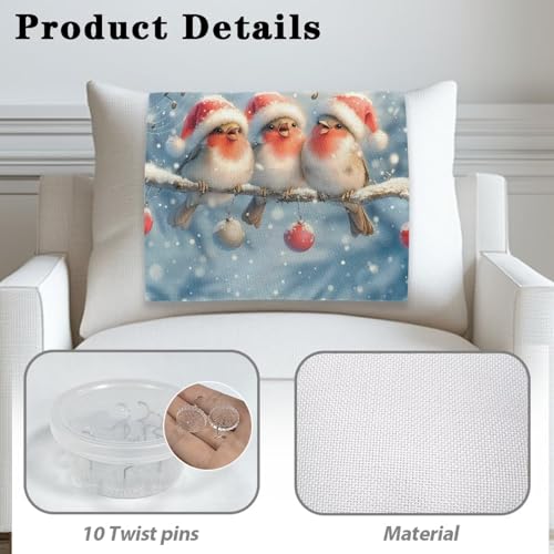 Christmas Bird Headrest Cover for Recliner Chair Recliner Armrest Cover Soft Breathable Sofa Headrest Covers Non Slip Headrests Slipcovers Lounge Chair Headrests Protector - color: Christmas Bird