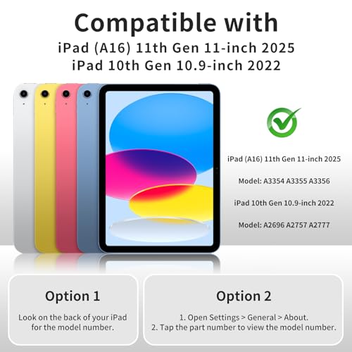 Keyboard Case for iPad (A16) 11th Gen 11 Inch 2025, iPad 10th Generation 10.9 inch 2022 with Pencil Holder, Wireless Keyboard and Slim Lightweight Soft Cover Auto Wake/Sleep, Blue - color: Blue