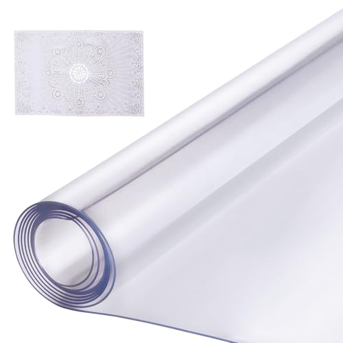 VEVOR Plastic Table Cover, 42 x 96 Inch 1.5 mm Thick Clear Rectangle PVC Desk Mat Protector, Waterproof & Easy Cleaning Desk Pad Tablecloth, for Office Dresser, Dining Room, Night Stand - size: 96" x 42" (Rectangular)