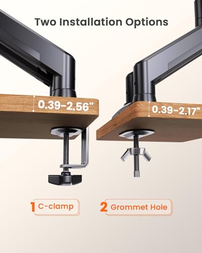 ErGear Dual Monitor Stand up to 33 inches Screen, Load-Bearing Max 22 lbs Each Arm, Adjustable Dual Monitor Mount, Sturdy Steel vesa Monitor Mount with Stable VESA 75x75 100x100mm - size: 17"-33", style: Dual Arms