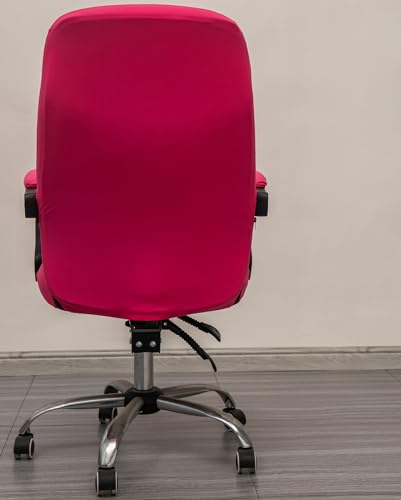 Melaluxe Office Chair Cover with Arm Covers - Universal Stretch Desk Chair Cover, Computer Chair Slipcovers (Size: L) - Rose - color: Rose, size: Large with Arm Cover