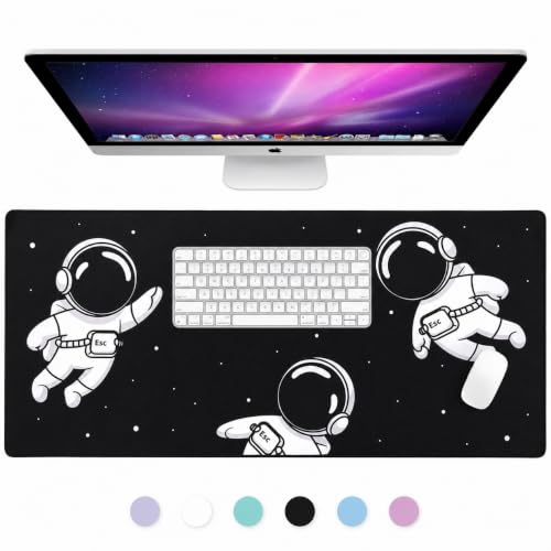 keycadets Gravity Gaming Mouse Pad, Extra Large Desk Pad for Keyboard and Mouse, Non-Slip Mousepad Desk Mat with Foam Core, Anti-Fray Lock Stitching and Low Friction Cloth Surface (35.4” x 15.8”) - color: Dark