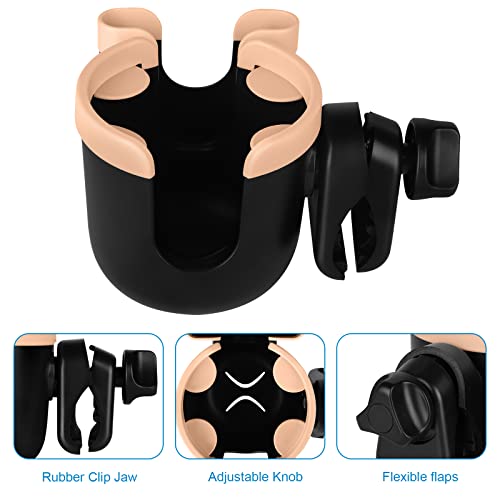 Accmor Stroller Cup Holder with Phone Holder, Bike Cup Holder, Universal Cup Holder for Uppababy Nuna Doona Strollers, 2-in-1 Cup Holder for Walker, Wheelchair, Scooter - color: Mix Pink