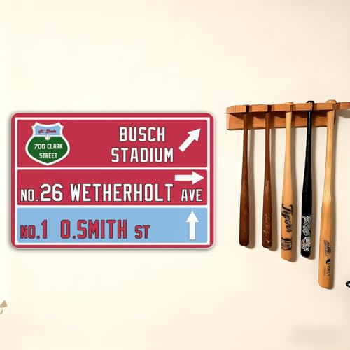 12” x 8” Cardinal Wall Decor Art Poster, St Louis Baseball Metal Tin Sign, Cardinal Gifts for Boys Men Home Room Decor - color: team 2