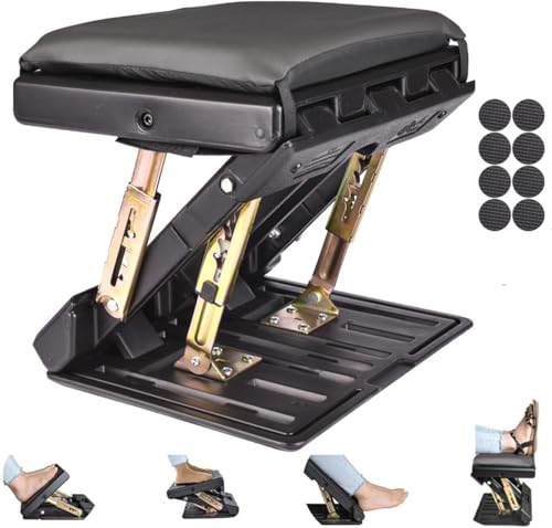 Foot Rest for Under Desk at Work 4-Level Height Adjustable, Ergonomic Foldable Footrest for Office, Gaming,Computer, Soft & Removable Pad Desk Foot Stool Suitable for All Seasons (Gray) - color: Gray