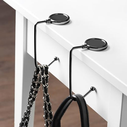 kwmobile Purse Hook for Table - Set of 2 Purse Holder - Handbag Hanger - Portable Bag Holder - Bag Hooks for Desk - Table Hook Dark Slate - color: Dark Slate
