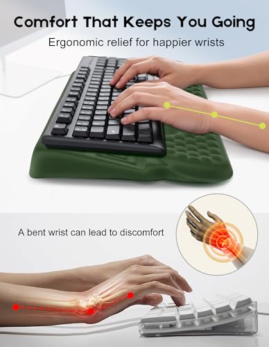 Wrist Rest with Keyboard Stand and Storage Slot, Ergonomic Computer Keyboard Wrist Rest, Soft Memory Foam, Non-Slip Base, Wrist Pad for Keyboard Pad with Wrist Support for Work Study Game