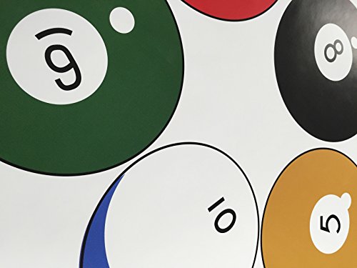 15 Billiard Balls Wall Decal Stickers Printed Graphic Game Room Decor Vinyl Wall Art. (Range from 8in x 8in to 11in x 11in in Size) #OS_MB130A. Easy to Apply & Removable. - size: Range from 8in x 8in to 11in x 11in in size.