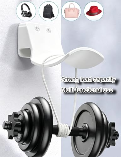 2-Pack Wall Mount Headphone Hanger, Adhesive Screw-in Headset Holder Hook, Under Desk Curved Headphone Stand for Gaming PC, PS5, Xbox Accessories, White - color: White A(2 Pack)