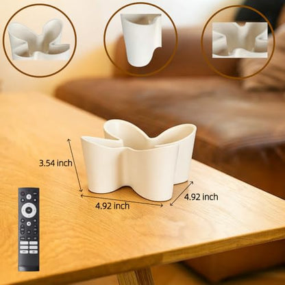 Khakho Flower Shape Remote Control Holder,Desk Organizer Storage Container, Office Supplies Desktop Organizer Rack,Multi-Functional Remote Control Box (White) - color: White