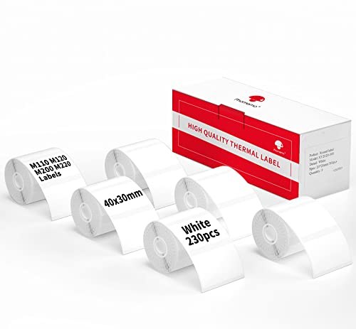 6-Pack Phomemo M110 Original Labels 1.57"x1.18"(40x30mm)Square Self-Adhesive Compatible with Phomemo M110/M120/M200/M220/M221 Label Printer for Barcode, Folder Name, Address, PriceTag, Homemade Label - size: 1.57"x1.18", style: 6 Rolls