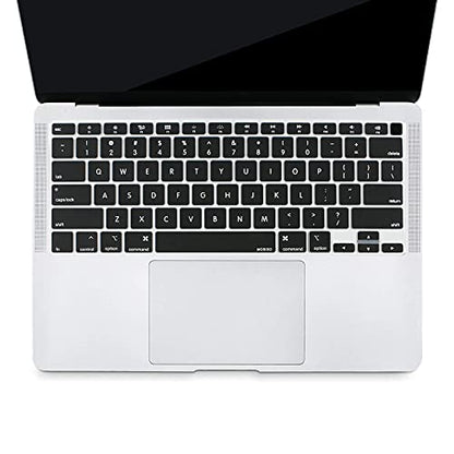 MOSISO Keyboard Cover Compatible with MacBook Air 13 inch 2022 2021 2020 Release A2337 M1 A2179 Retina Display with Touch ID Backlit Magic Keyboard, Waterproof Protective Silicone Skin, Black - color: Black