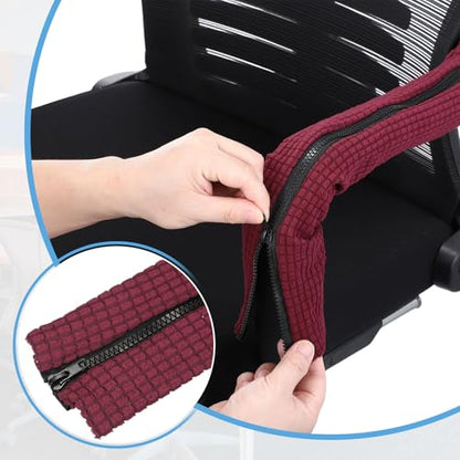 PATIKIL 18x4.3 in Office Chair Armrest Covers, 2 Pair Office Chair Arm Covers Long Computer Chairs Arm Rest Cover with Zipper Removable Rest Slipcover Hand Rest Protector, Black - color: Black, size: 18"