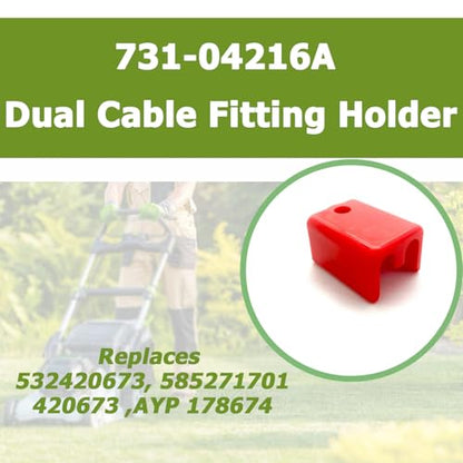2 PCS 731-04216A Dual Cable Fitting Holder,Cable Clamp Part,Red - color: 2 PCS