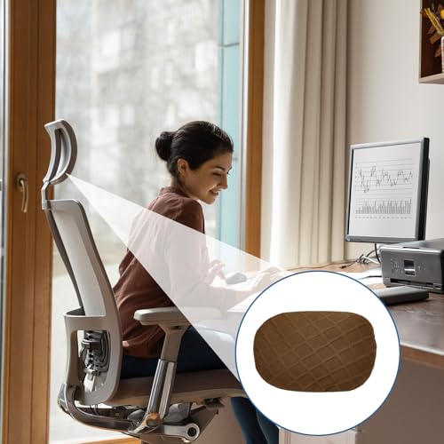 uxcell Office Chair Pillow Cover, Office Chair Headrest Attachment Mesh Removable Headrest Protector for Home Desk Computer Chairs, Brown - color: Brown